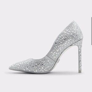 Disney X Aldo Mickey and Mini Silver Stud Stiletto 
Size 7.5
